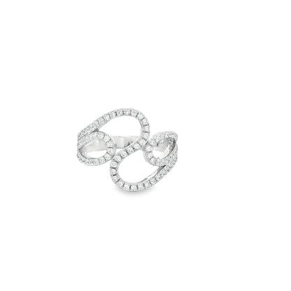 Elegant infinity diamond ring close-up