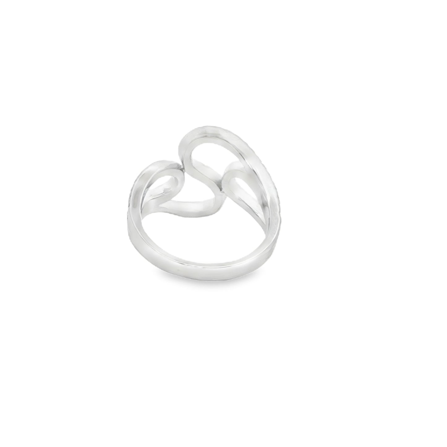 Elegant infinity diamond ring close-up