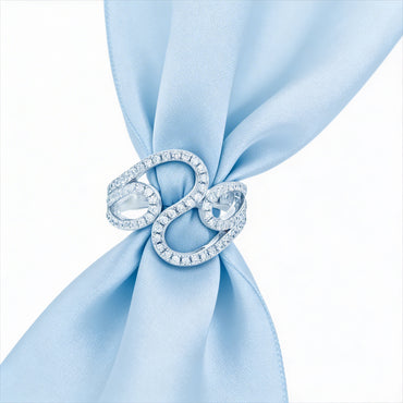 Elegant diamond-encrusted silvar  ring