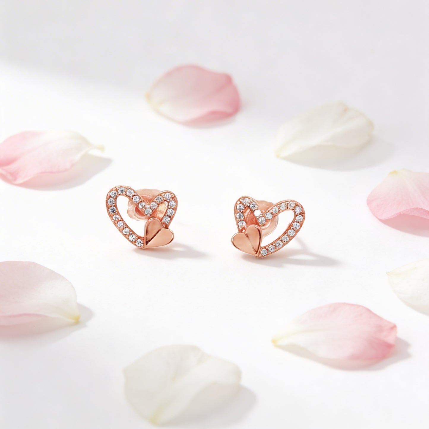 Twin Heart Glow Studs