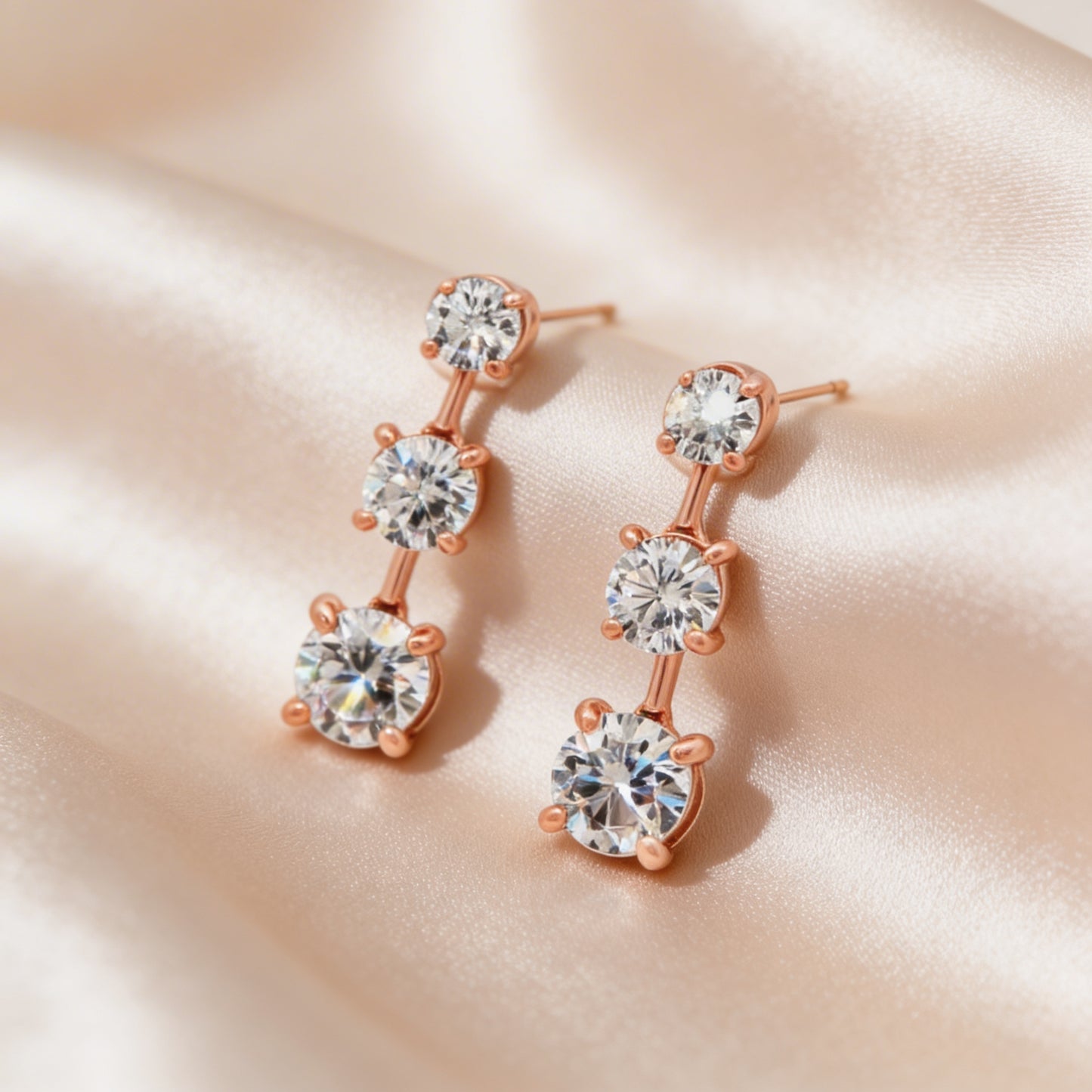 Trio Gleam Drop Studs