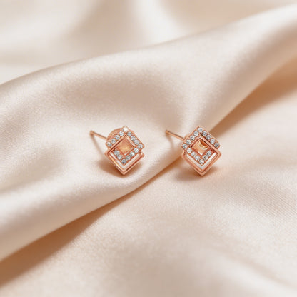 Rosé Geometric Glow Studs