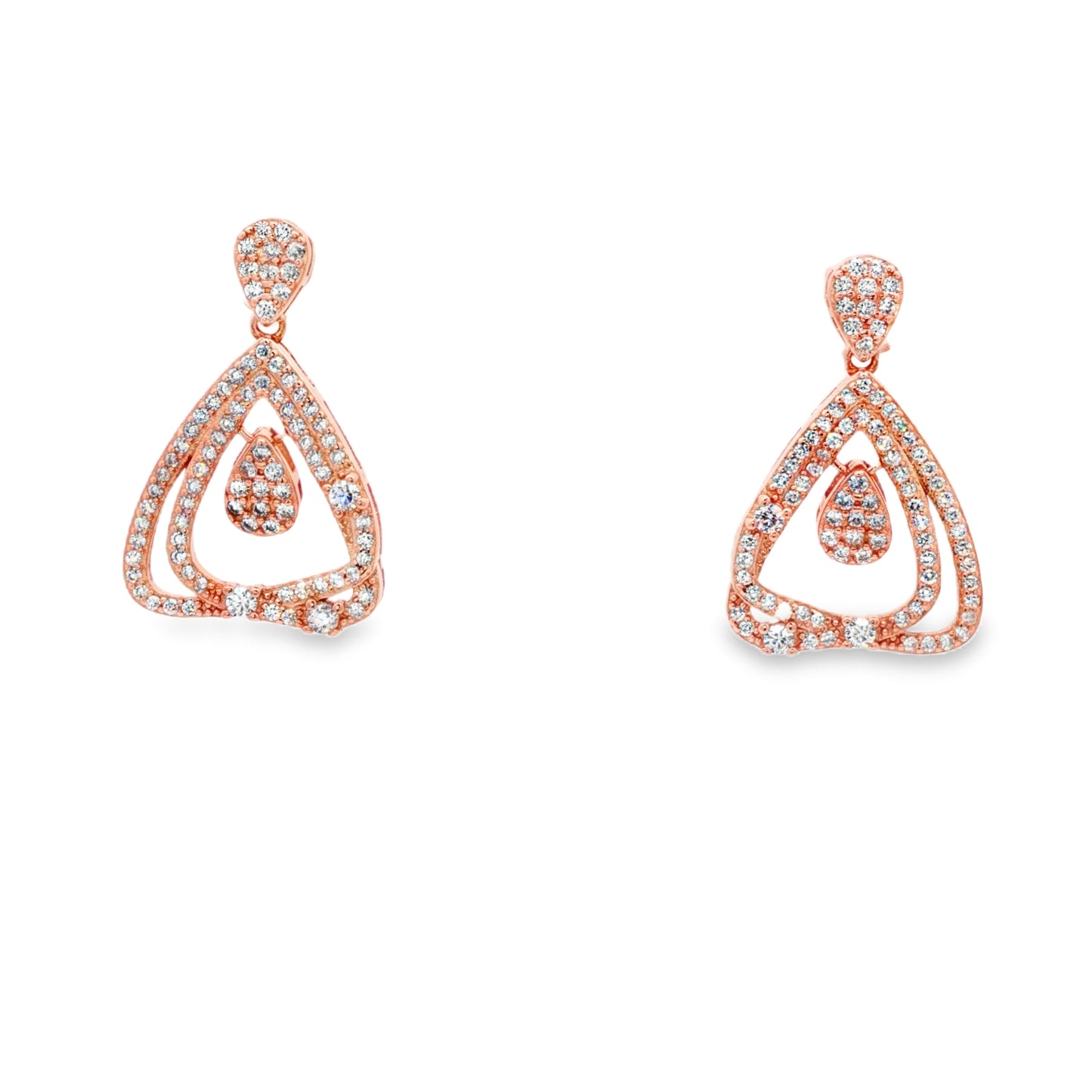 Rosé Teardrop Cascade Earrings