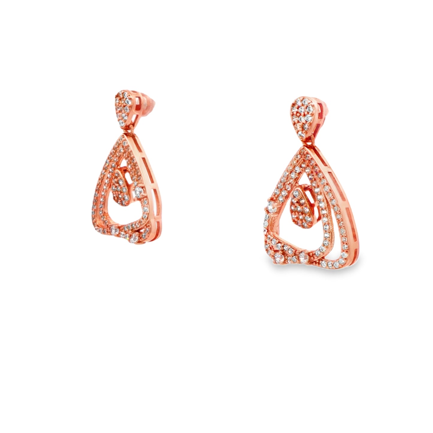 Rosé Teardrop Cascade Earrings