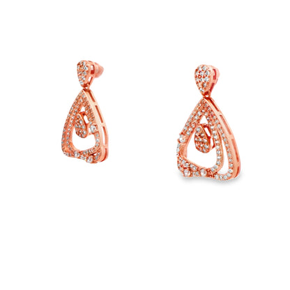 Rosé Teardrop Cascade Earrings