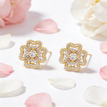 Golden Blossom Diamond Studs