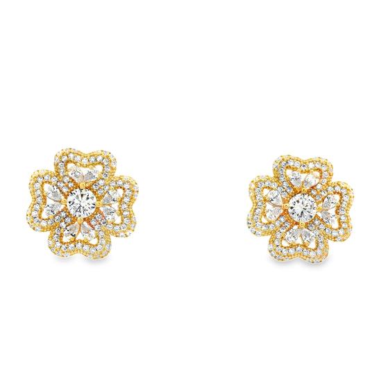 Golden Blossom Diamond Studs