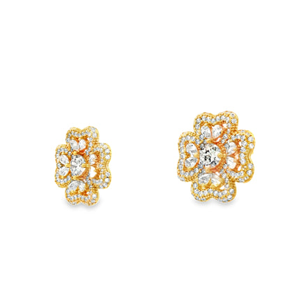 Golden Blossom Diamond Studs