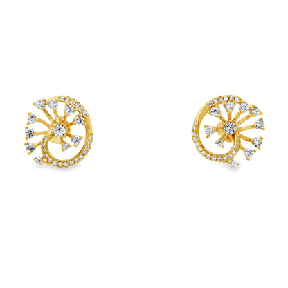 Golden Swirl Bloom Diamond Studs