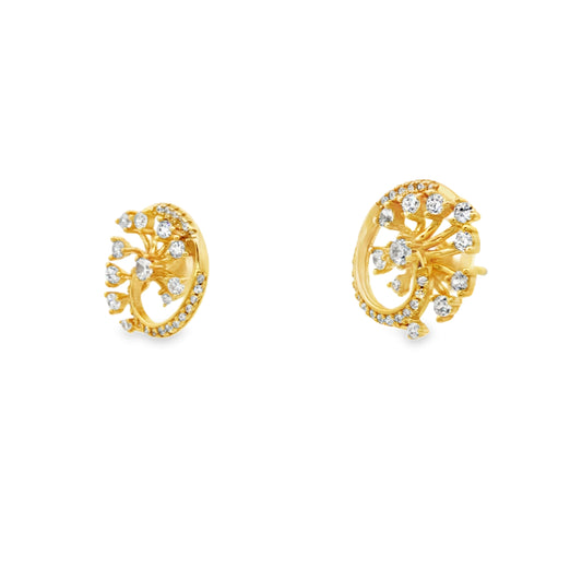 Golden Swirl Bloom Diamond Studs