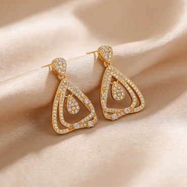 Golden Teardrop Radiance Earrings