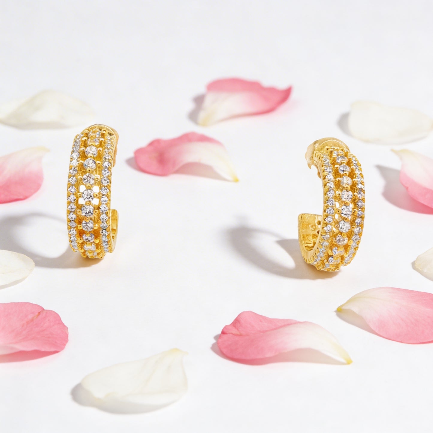 Golden Luxe Diamond Hoops