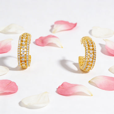 Golden Luxe Diamond Hoops