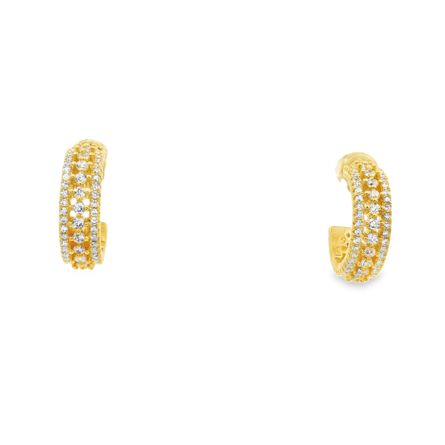 Golden Luxe Diamond Hoops