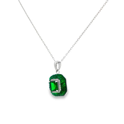 Emerald Glow Halo Pendant