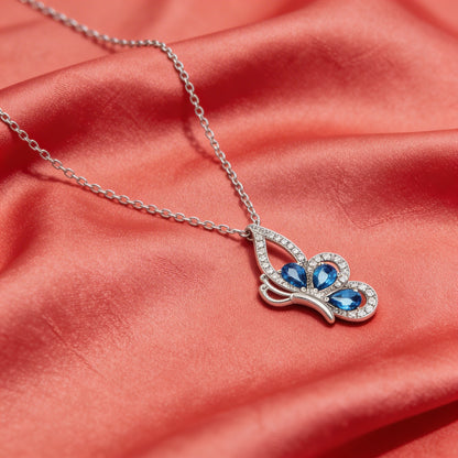 Sapphire Butterfly Elegance Pendant