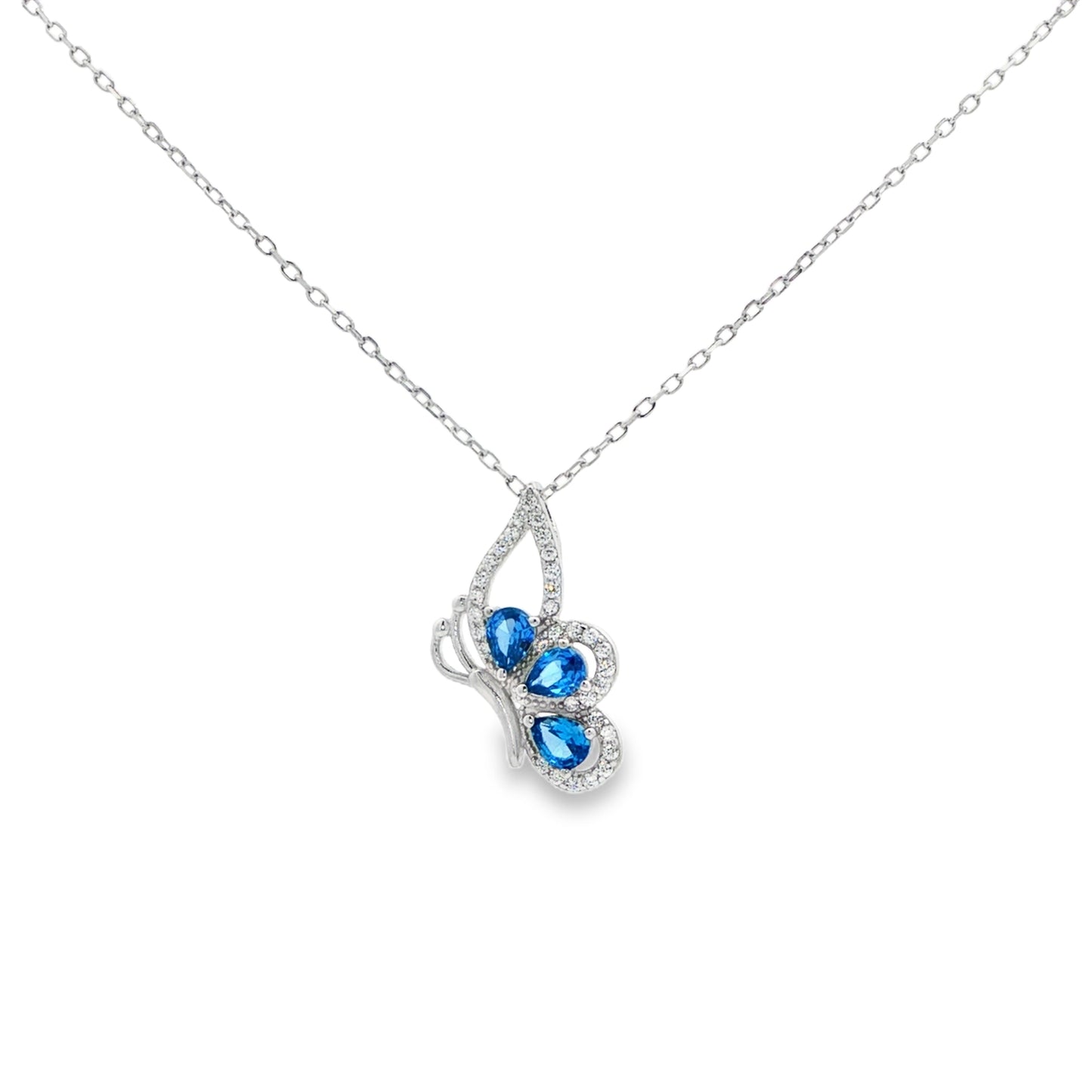 Sapphire Butterfly Elegance Pendant