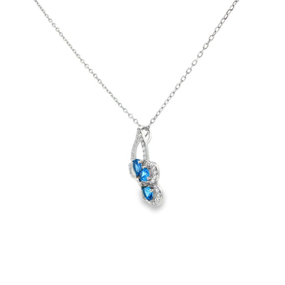 Sapphire Butterfly Elegance Pendant
