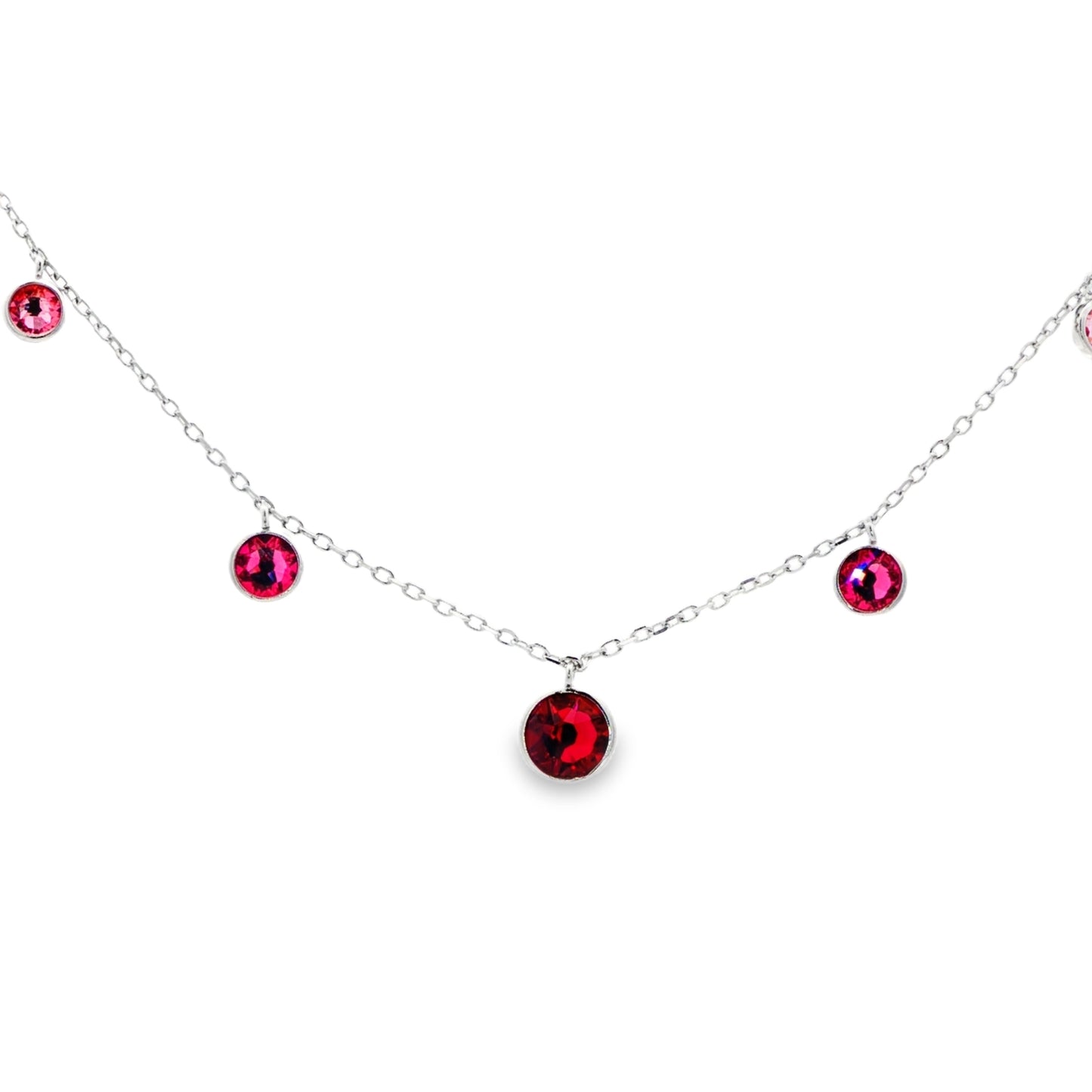 Ruby Drop Charm Necklace