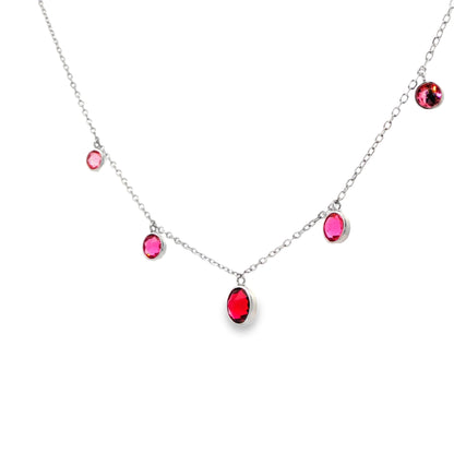 Ruby Drop Charm Necklace