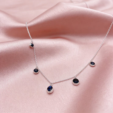 Sapphire Drop Symphony Necklace