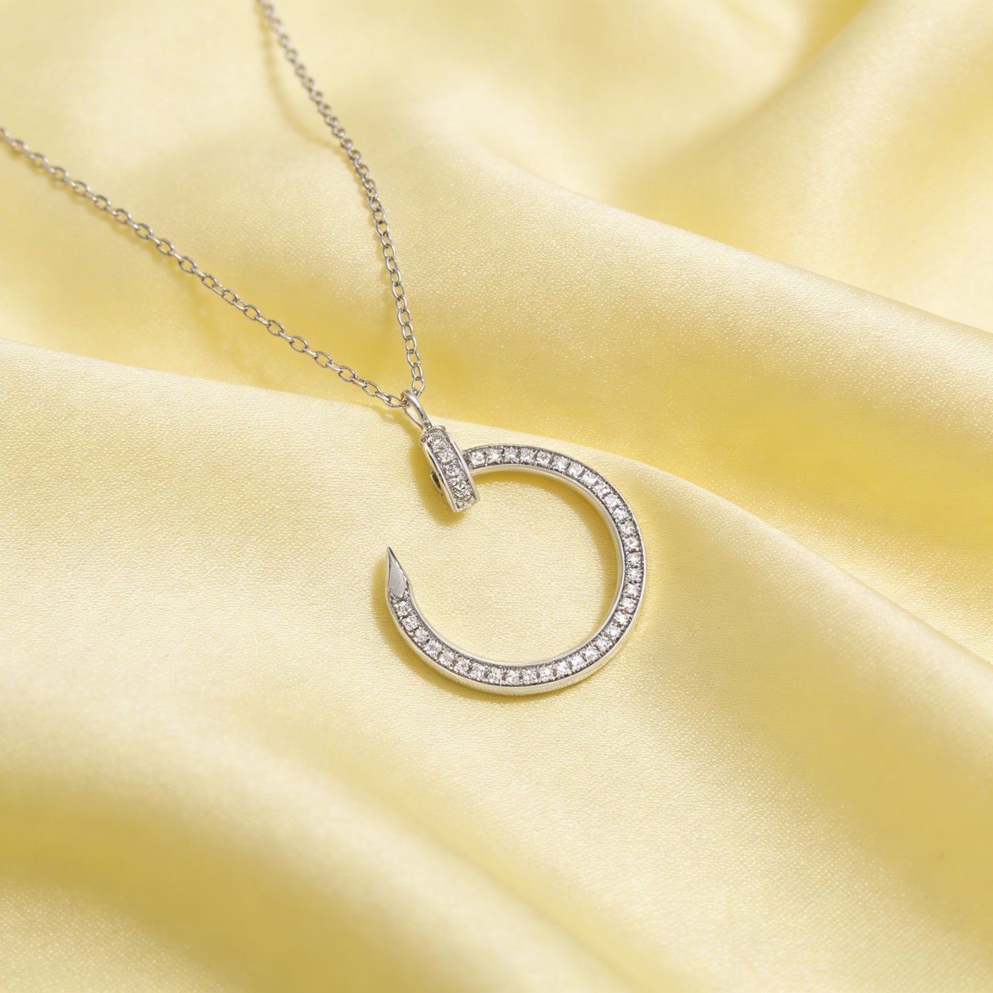 Crescent Spark Diamond Pendant