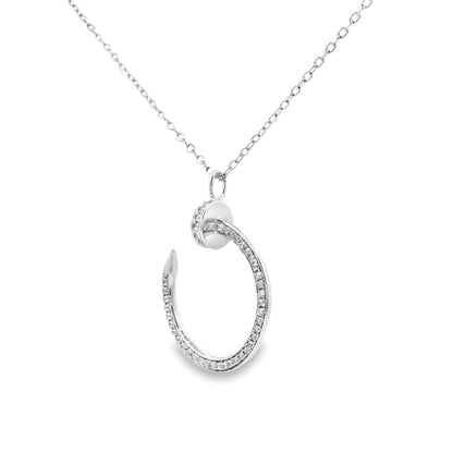 Crescent Spark Diamond Pendant
