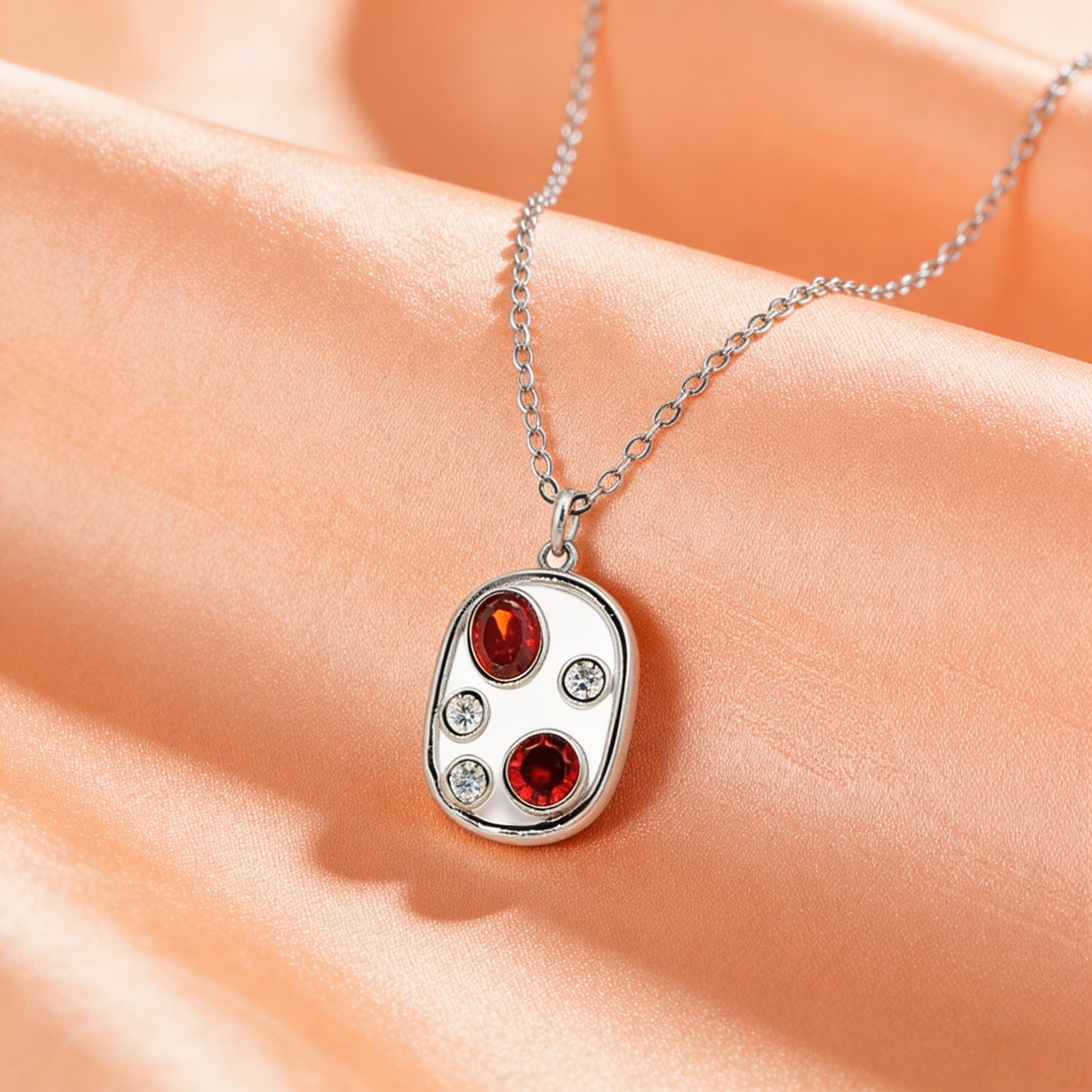Crimson Aura Pendant Necklace