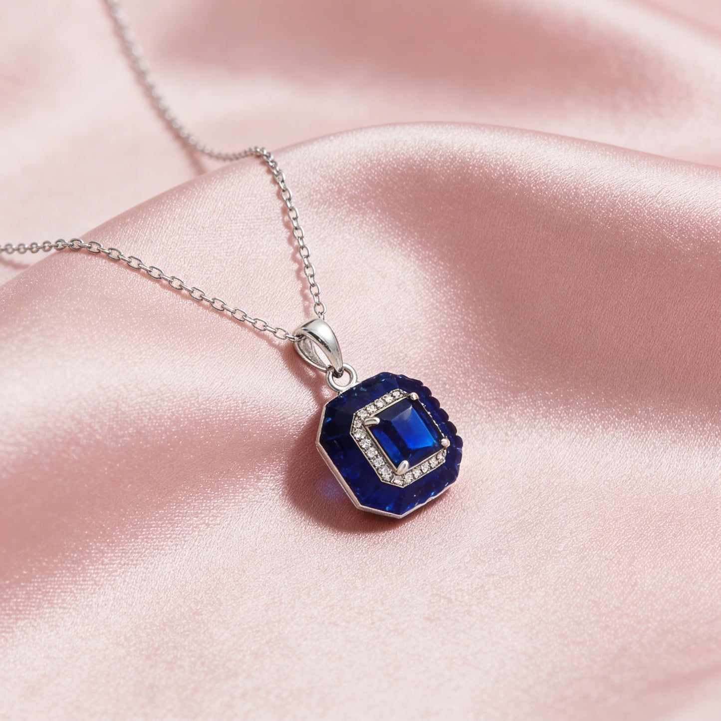 Royal Blue Halo Pendant