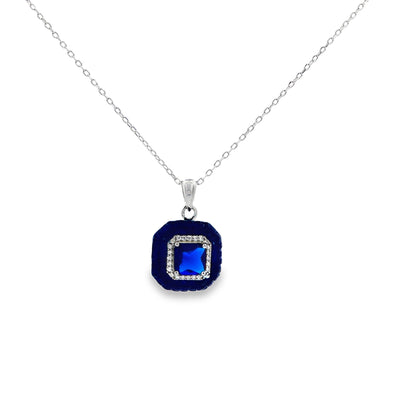 Royal Blue Halo Pendant