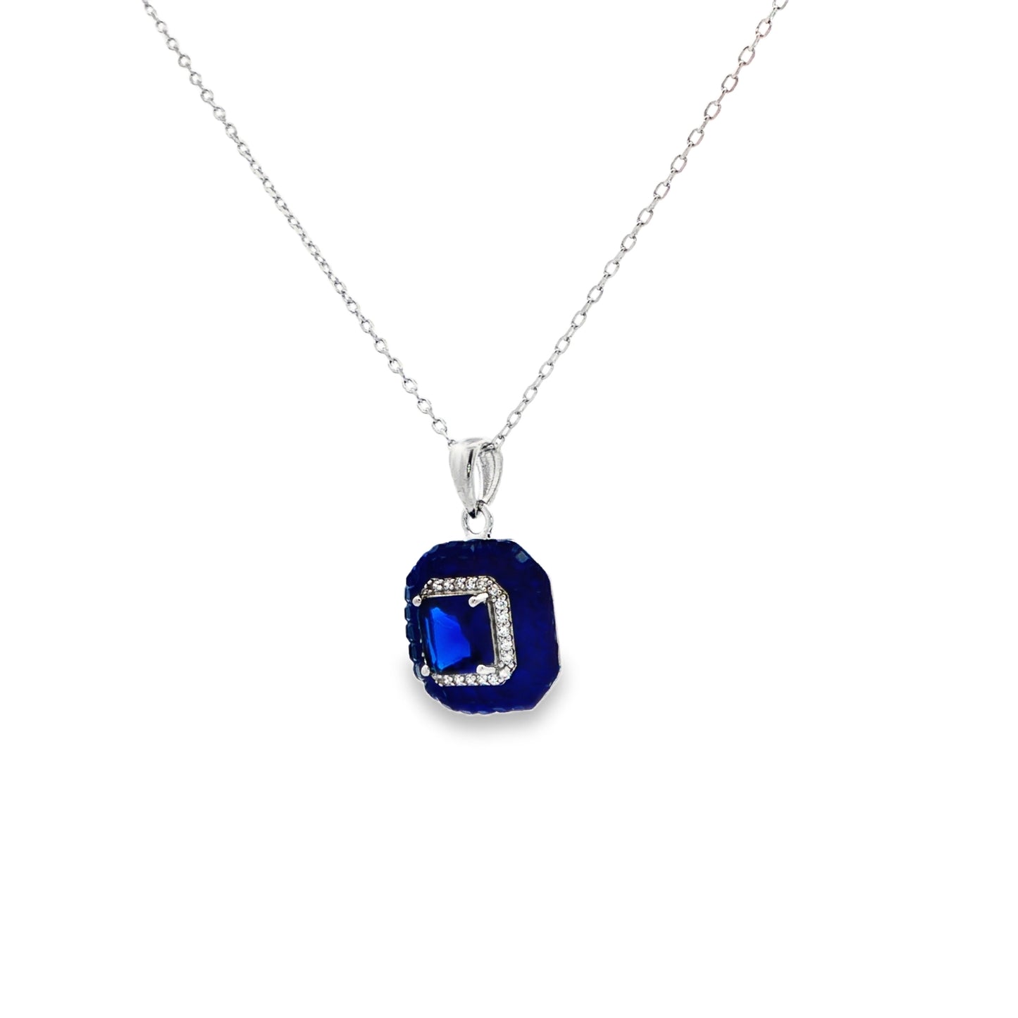 Royal Blue Halo Pendant