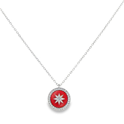 Radiant Red Compass Charm Necklace