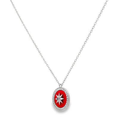 Radiant Red Compass Charm Necklace