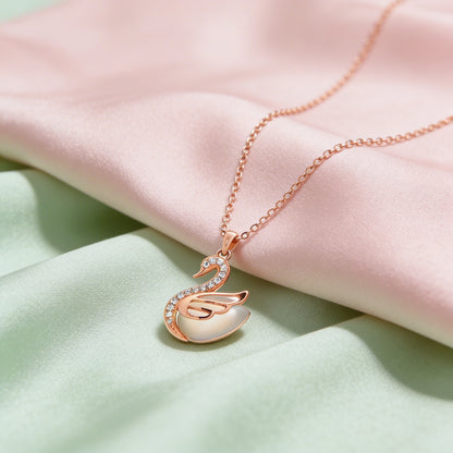 Graceful Swan Pearl Pendant