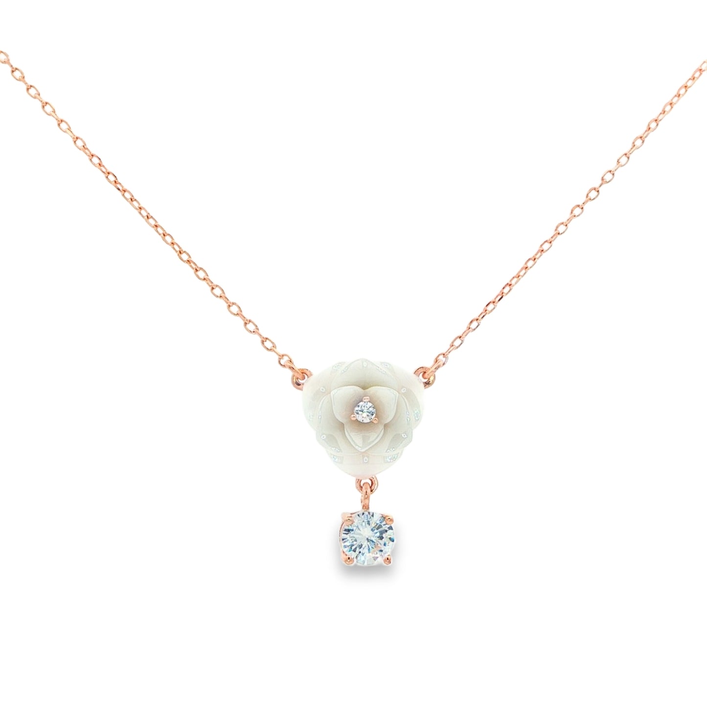 Blossom Drop Diamond Pendant Necklace