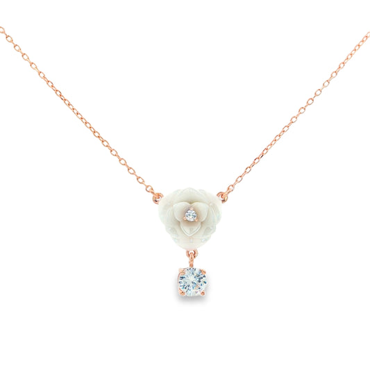 Blossom Drop Diamond Pendant Necklace