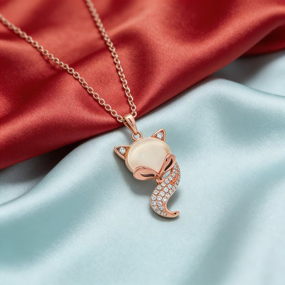 Charming Fox Sparkle Pendant Necklace