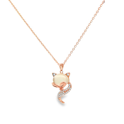 Charming Fox Sparkle Pendant Necklace