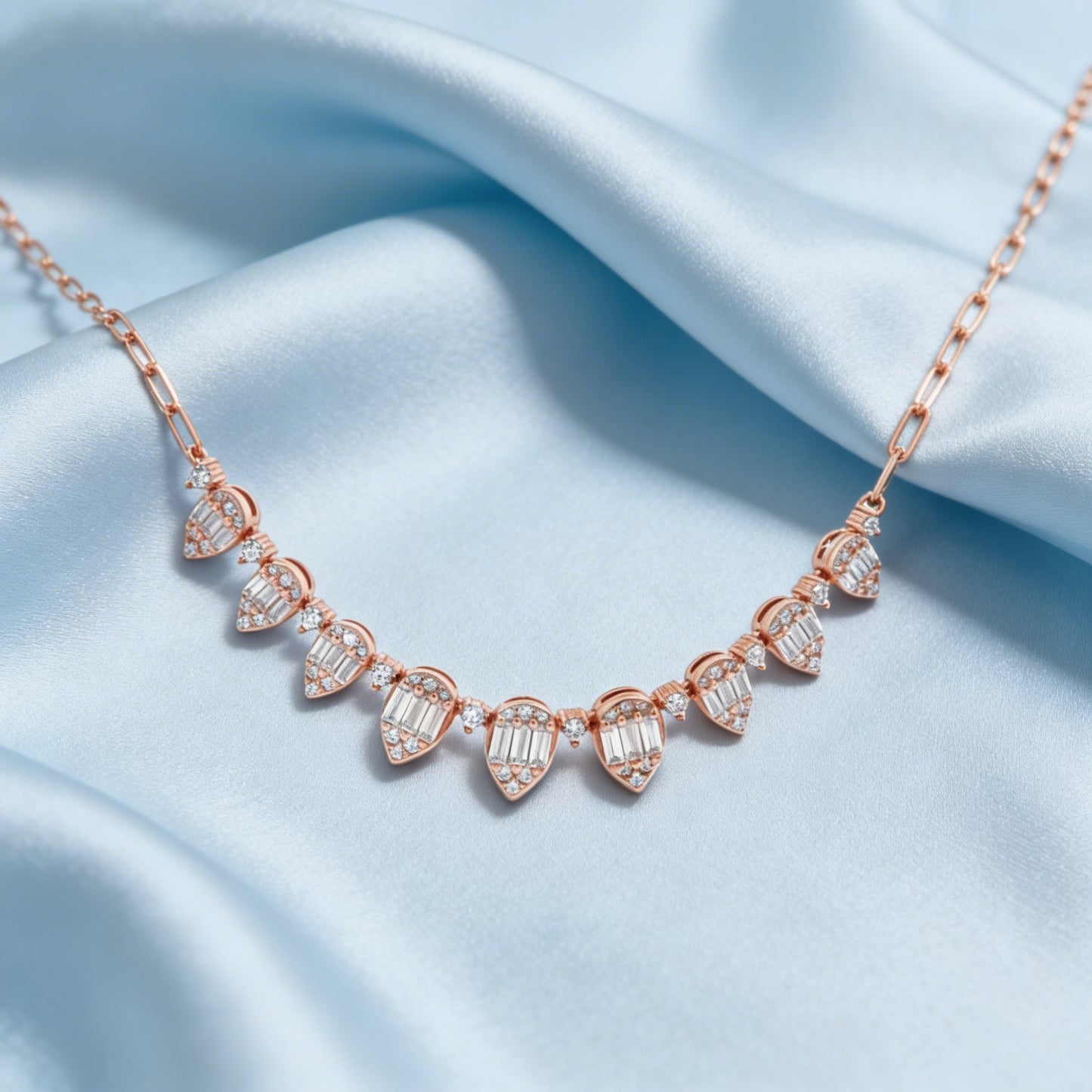 Regal Teardrop Diamond Necklace