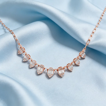 Regal Teardrop Diamond Necklace