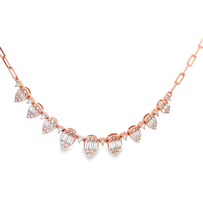 Regal Teardrop Diamond Necklace