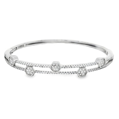 elegant silver diamond bangle