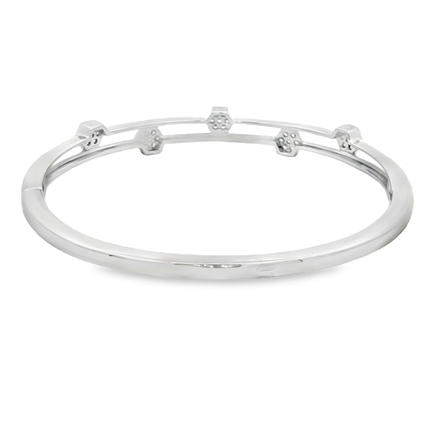 elegant silver diamond bangle
