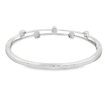 elegant silver diamond bangle