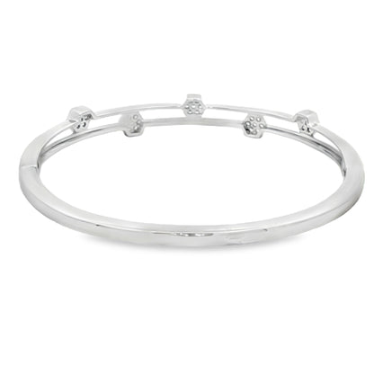elegant silver diamond bangle
