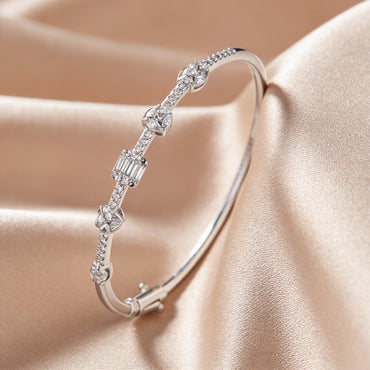 Blair baguette diamond bangle close-up