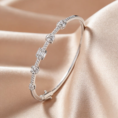 Blair baguette diamond bangle close-up