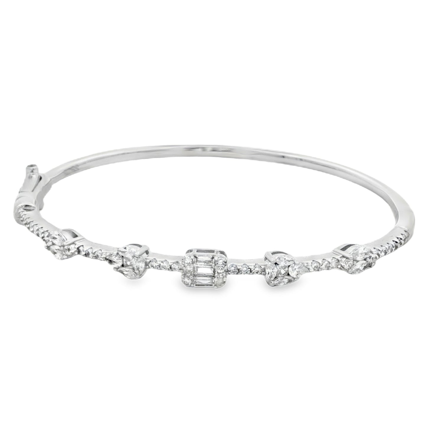 Blair baguette diamond bangle close-up