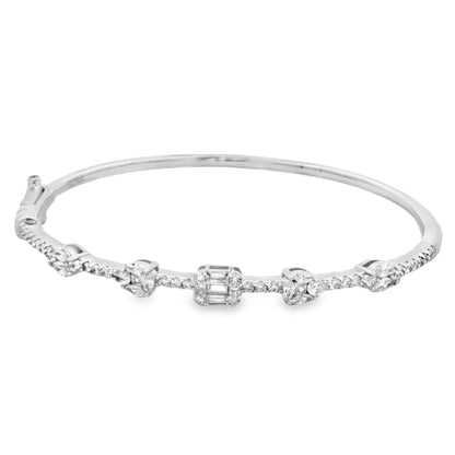 Blair baguette diamond bangle close-up