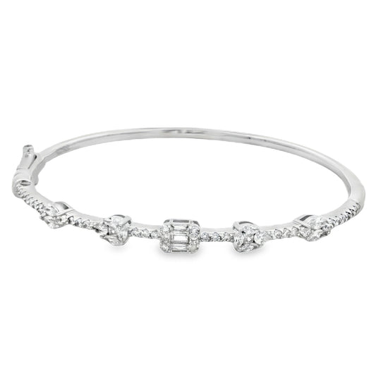 Blair baguette diamond bangle close-up